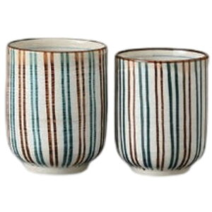 ペア湯呑 夫婦湯呑 湯呑 新二色十草湯呑(大)・新二色十草湯呑(小) 陶器 美濃焼 日本製 食洗機対応 電子レンジ対応 食器 和食器 業務用 来客用 お茶 煎茶 おしゃれ かわいい