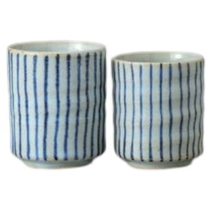 ペア湯呑 夫婦湯呑 湯呑 うのふ十草湯呑大・ウノフ藍十草湯呑 陶器 美濃焼 日本製 食洗機対応 電子レンジ対応 食器 和食器 業務用 来客用 お茶 煎茶 おしゃれ かわいい