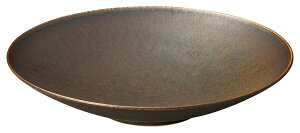 お皿 食器 美濃焼 結花(ゆうか) 平鉢L(シルバーブラウン) 日本製 オシャレ 食洗機対応 レンジ対応