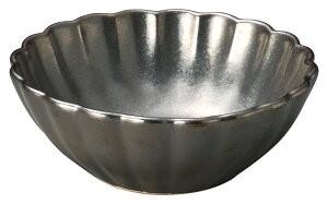 いぶし黒 花型 ボウル 食器 お皿 美濃焼 日本製 皿 オシャレ 陶器 食洗機対応 レンジ対応