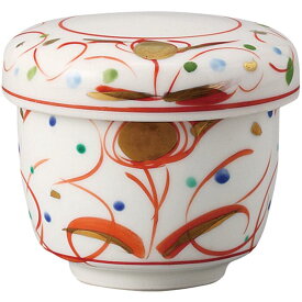 茶碗蒸し 食器 赤絵華紋蒸し碗 茶碗むし ちゃわんむし むしわん むし碗 蒸し器 蒸し碗 おしゃれ かわいい 日本製 美濃焼 食洗機対応 電子レンジ対応