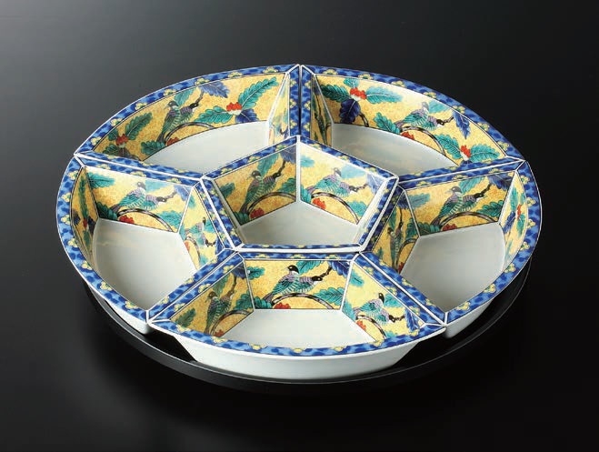 陶器 陶磁器 食器 和食器 大皿 黄花鳥尺２オードブル 美濃焼