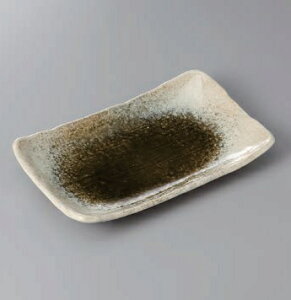 長角皿 焼物皿 織部かすみ8.0 長角皿 焼物皿 皿 プレート 焼き物皿 角皿 魚皿 焼き魚 長い皿 四角皿 おしゃれ 日本製 美濃焼 食洗機対応 電子レンジ対応