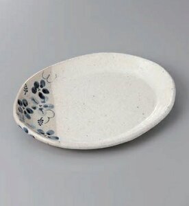 長角皿 焼物皿 雪化粧藍花8.0小判皿 皿 プレート 焼き物皿 角皿 魚皿 焼き魚 長い皿 四角皿 おしゃれ 日本製 美濃焼 食洗機対応 電子レンジ対応