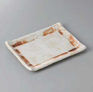 長角皿 焼物皿 志野たたき7.0 長角皿 焼物皿 皿 プレート 焼き物皿 角皿 魚皿 焼き魚 長い皿 四角皿 おしゃれ 日本製 美濃焼 食洗機対応 電子レンジ対応