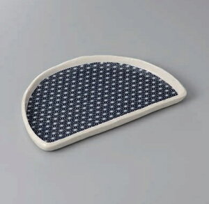 長角皿 焼物皿 麻の葉切立半月皿 皿 プレート 焼き物皿 角皿 魚皿 焼き魚 長い皿 四角皿 おしゃれ 日本製 美濃焼 食洗機対応 電子レンジ対応