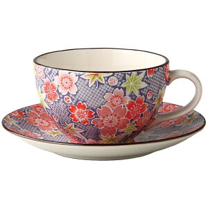 コーヒーカップ&ソーサー 鹿子友禅コーヒー碗皿 美濃焼 日本製 食洗機対応 電子レンジ対応 ラッピング対応 のし対応 箱入り 喫茶店 カフェ セット 飲食店 おしゃれ かわいい