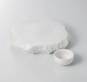 刺身皿 刺身鉢 全ラスター崖丸ロックプレート(中) 千代口 セット 土物 和食器 さしみ お造り 料亭 中鉢 刺身 業務用 小料理屋 会席料理 向付 食堂 陶器 日本製 美濃焼