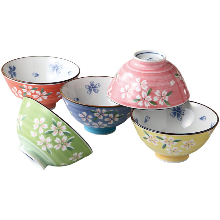 楽天市場】ご飯茶碗 お茶碗 5個セット 京桜飯碗 五客揃 美濃焼 日本製 