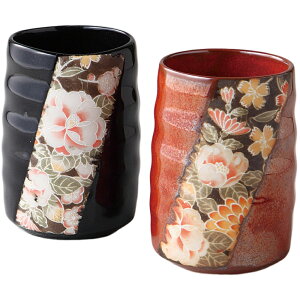 ペア湯呑 夫婦湯呑 加賀友禅 組湯呑 美濃焼 日本製 陶器 ギフト プレゼント 贈り物 父の日 母の日 敬老の日 記念日 箱入り ラッピング対応 のし対応 箱入り 食洗機対応 電子レンジ対応