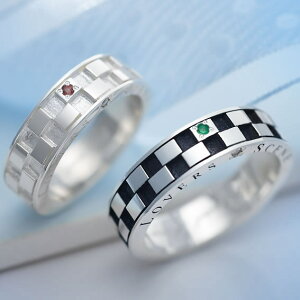 ペアリング シルバー 誕生石 FISS & LOVERS SCENE ラバーズシーン コラボレーション LSR0031D-DBK-BIRTHDAY ペア 指輪 人気 ブランド ペアルック 7号 9号 11号 13号 15号 誕生日 1年記念日 一年記念日 結婚年