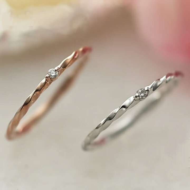 楽天市場】ピンキーリング 10K K10 ブランド Lエル slim twist ring 