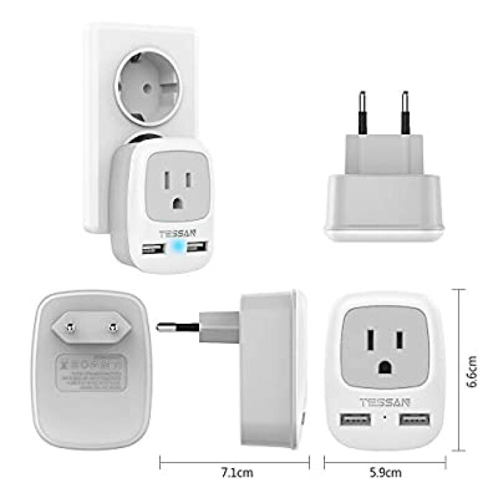 楽天市場 変換プラグcタイプ 2usbポート付き 海外旅行用コンセント変換 アダプター 電源変換プラグ フランス 韓国 ドイツ イタリア スペイン ヨーロッパなどの国に対応 変換器 Alenstore
