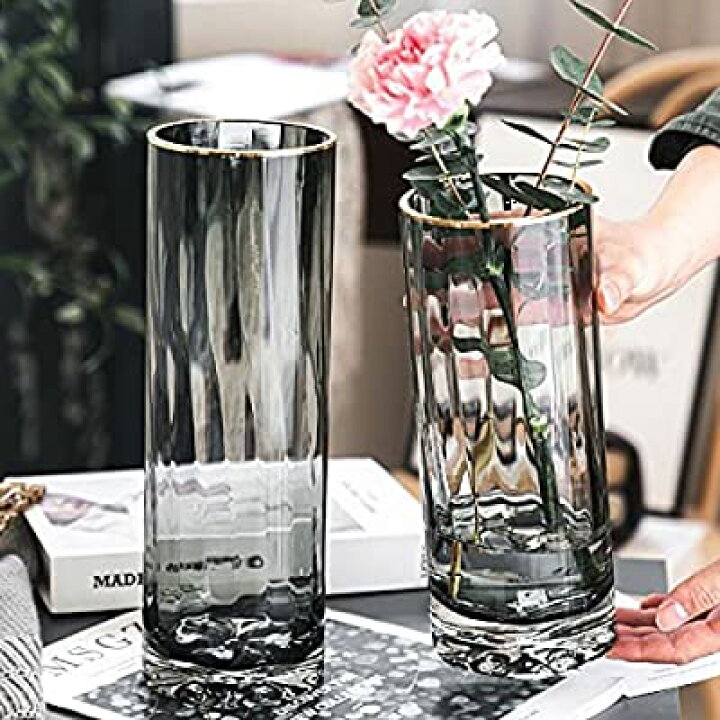ガラスの花瓶 大 おしゃれ 透明 花器 フラワーベース 30cm 大きな花瓶 ガラスベース ガラスボトルアレンジ インテリア 水栽培 生け花 優先配送