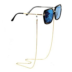 眼鏡 ストラップ ネックレス チェーン ステンレス グラスコード シンプルでおしゃれ 男女兼用 - ゴールド