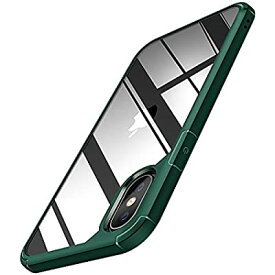 TENDLIN iPhone X 用ケース iPhone Xs 用ケース クリア 薄型 黄変防止 耐衝撃 アイフォンX/XS カバー （グリーン）