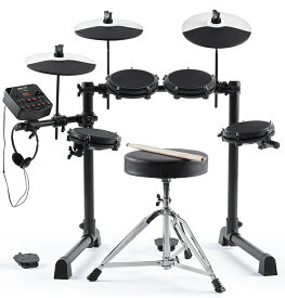 【公式 / 送料無料】Alesis 子供用 ドラム入門セット 推奨3歳以上 メッシュヘッド × 4、スローン/椅子、ドラムスティック、ヘッドホン付属、120種類のドラムサウンド内蔵モジュール、無料オンラインレッスン60回分付属(Melodics) Debut Kit