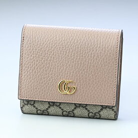 15日限定エントリー最大12倍！グッチ GUCCI 二つ折り財布 ミニ財布 レディース プチ マーモント ダブルG ピンクベージュ×ベージュ 598587 17WAG 5788 【スペシャルラッピング660円(別売り)】