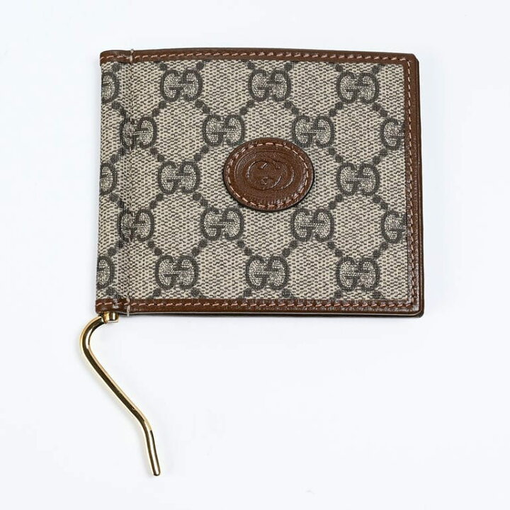 楽天市場】グッチ GUCCI マネークリップ式 二つ折り財布 GGスプリーム  