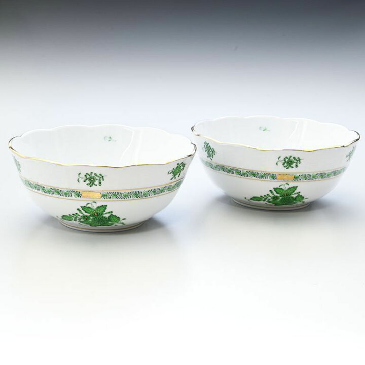 楽天市場】ヘレンド ボウル ペア 2個セット アポニー・グリーン 洋食器  
