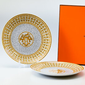 エルメス HERMES モザイク ヴァンキャトル 026007P 21cm デザートプレート ペア 中皿 洋食器 【スペシャルラッピング660円(別売り)】｜ 食器 高級