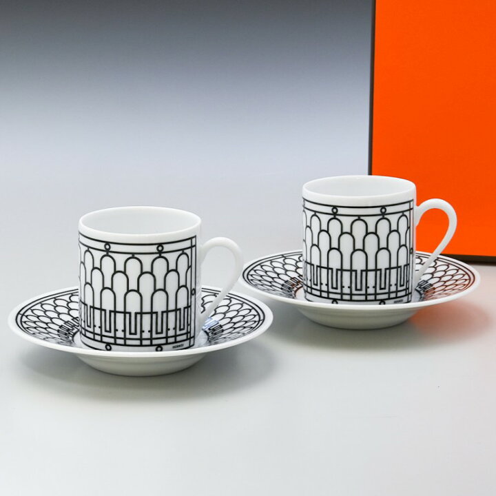 楽天市場】エルメス HERMES Hデコ 037017P2 コーヒーカップ＆ソーサー 