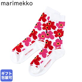 【エントリー10倍★4日20:00から11日1:59】【22%OFF】マリメッコ marimekko レディース ソックス 靴下 くつ下 花柄 ウニッコ ヒエタ UNIKKO HIETA ホワイト×レッド×ブラック 全2サイズ 039859 013 クロネコゆうパケット対応