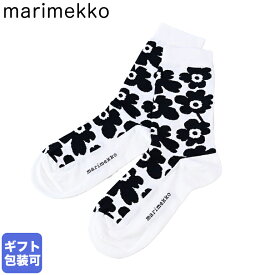 【エントリー10倍★24日20:00から27日9:59】マリメッコ marimekko レディース ソックス 靴下 くつ下 花柄 ウニッコ ヒエタ UNIKKO HIENO ブラック×ホワイト 全2サイズ 090595 019 メール便可275円