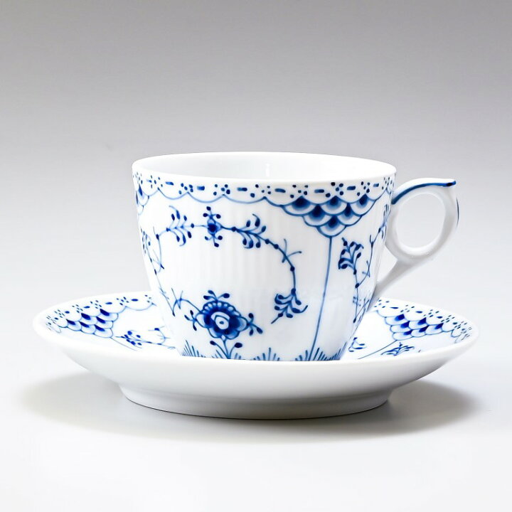 楽天市場 ロイヤルコペンハーゲン ブルーフルーテッド ハーフレース コーヒーカップ ソーサー 170ml イニシャル名入れ可有料 Alevel エイレベル