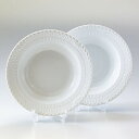 2枚セット ロイヤルコペンハーゲン ホワイトフルーテッド ハーフレース 深皿 パスタプレート パスタ皿 ディーププレート 21cm 1128604 1017291