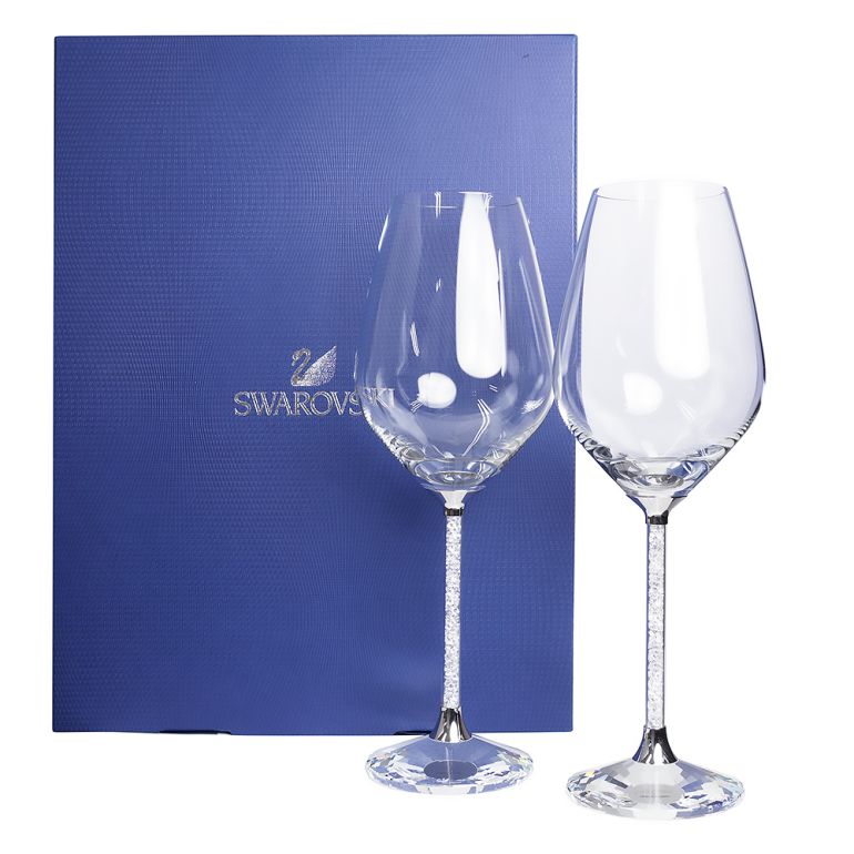 スワロフスキースパークリングワインクーラーとワイングラス-