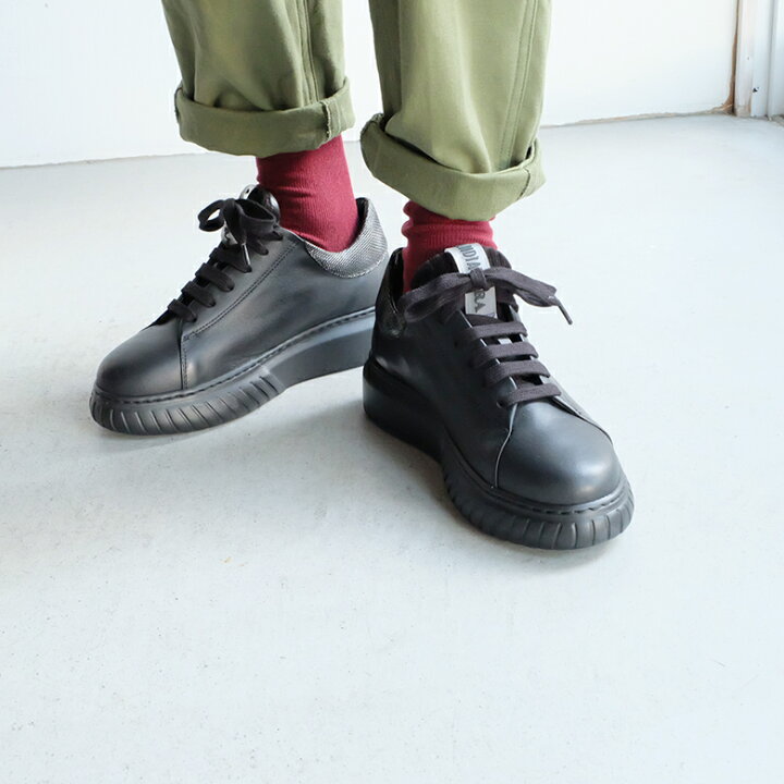 楽天市場】ANDiA FORA(アンディアフォラ) 厚底 黒 スニーカー 本革  