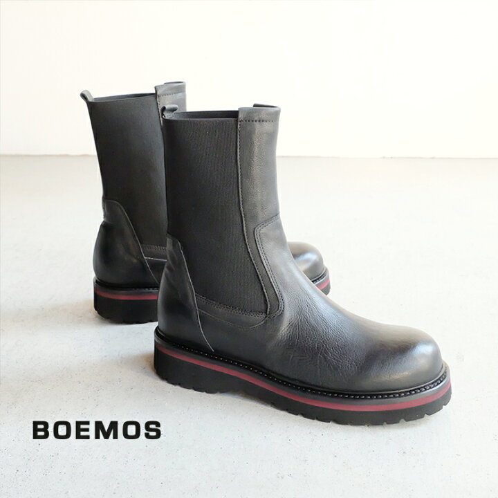 楽天市場】BOEMOS ボエモス レディース サイドゴアブーツ 黒 