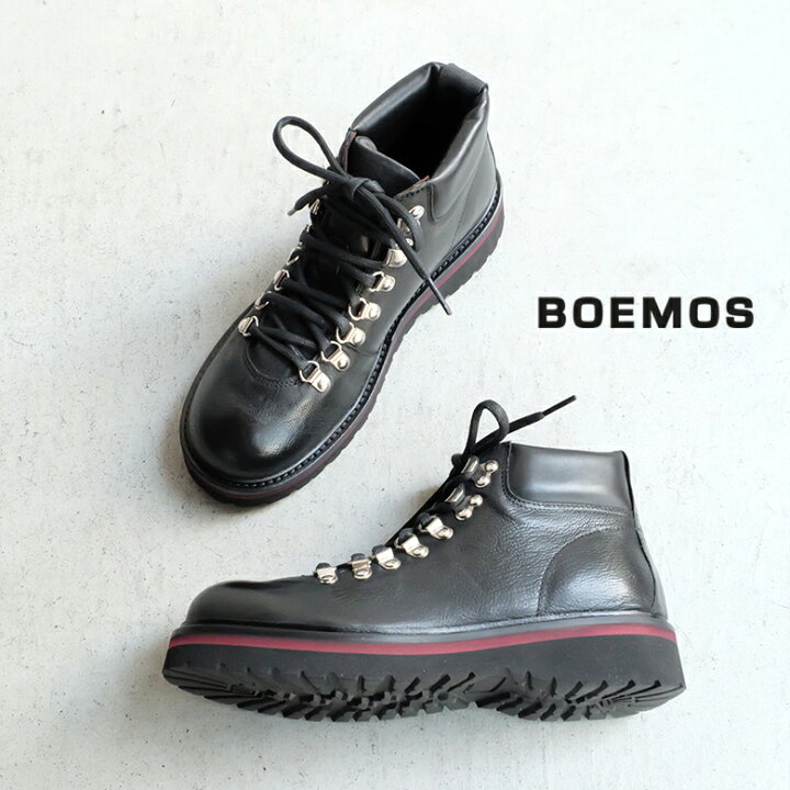 楽天市場】BOEMOS ボエモス レディース ブーツ マウンテンブーツ 黒 