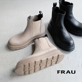 【SALE】FRAU made in Italy サイドゴアブーツ 厚底 軽量 ブラック 黒 ベージュ 本革 履きやすい おしゃれ（frau86l3）インポートシューズ【w1】クーポン