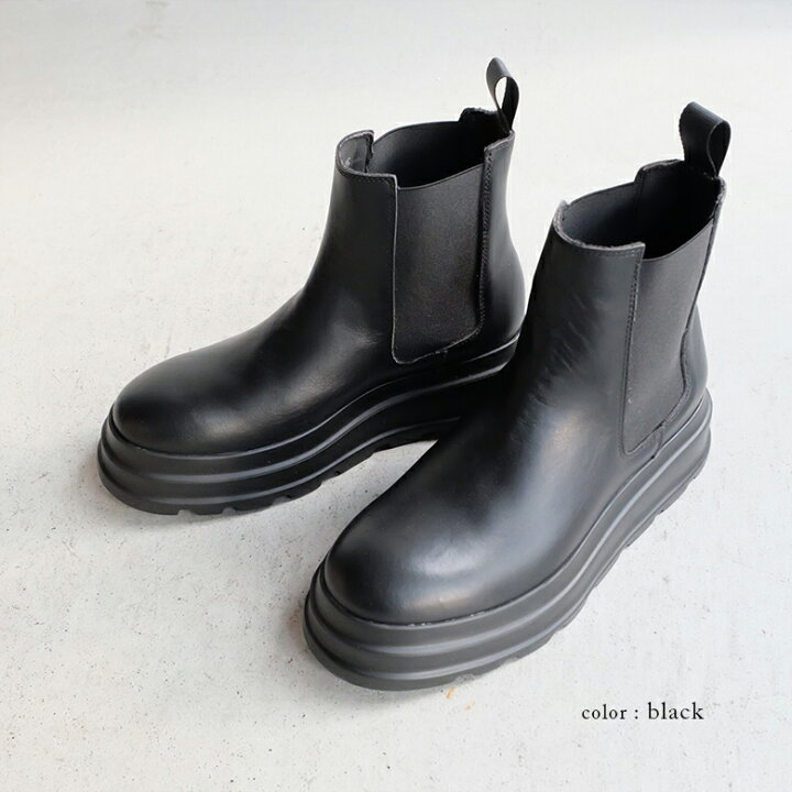 楽天市場】FRAU made in Italy サイドゴアブーツ 厚底 軽量 ブラック 