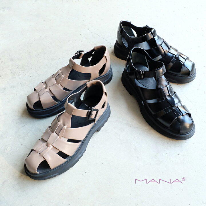 楽天市場】MANA マナ レディース グルカサンダル ストラップ 厚底 