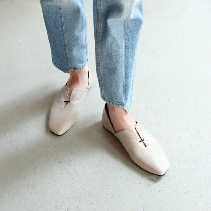 楽天市場】yuko imanishi+ AZU レディース 本革 スクエアトゥ フラット  