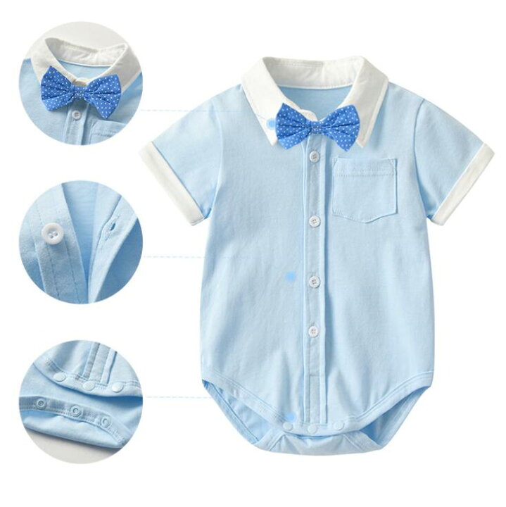 楽天市場 子供服 フォーマル 男の子 半袖シャツ ロンパース ベビー フォーマル スーツ ベビー服 紳士風 赤ちゃん 子供 男の子 キッズ おしゃれ 出産祝い 結婚式 誕生日 お宮参り お食い初め アルフィーネ