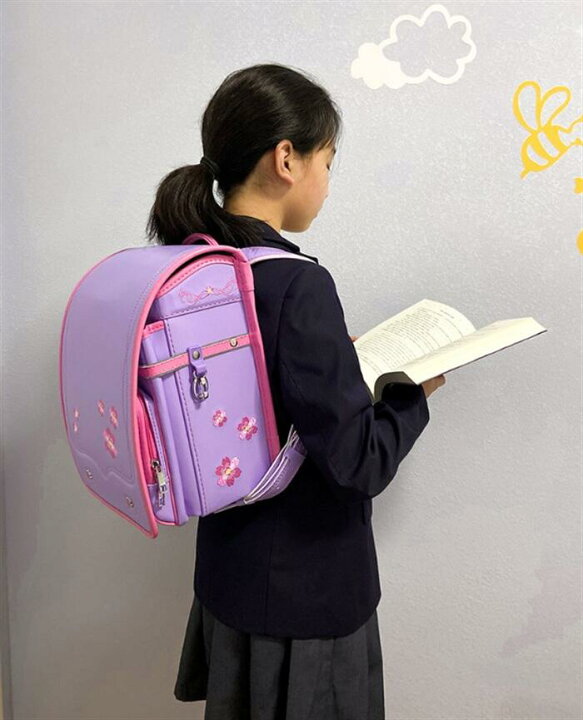 楽天市場 ランドセル 軽量 男の子 女の子 リュックサック 子供 バック 安心バッグ おしゃれ 軽量 遠足 小学生 入園 入学 教科書対応 大容量 人気 刺繍 桜柄 桜 送料無料 パープル コーヒー 誕生日お祝い 入学お祝い アルフィーネ