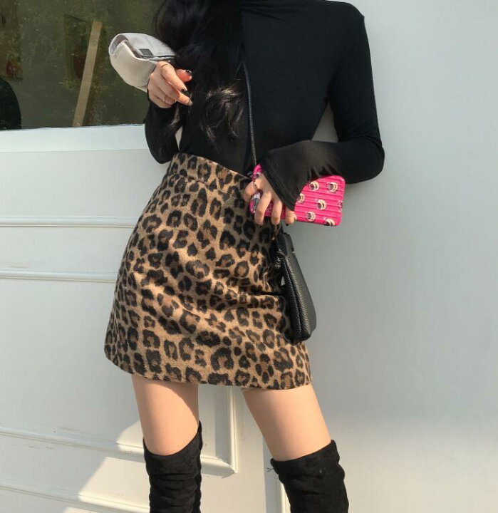 楽天市場】【即納】秋冬スカート レオパード Aラインスカート  
