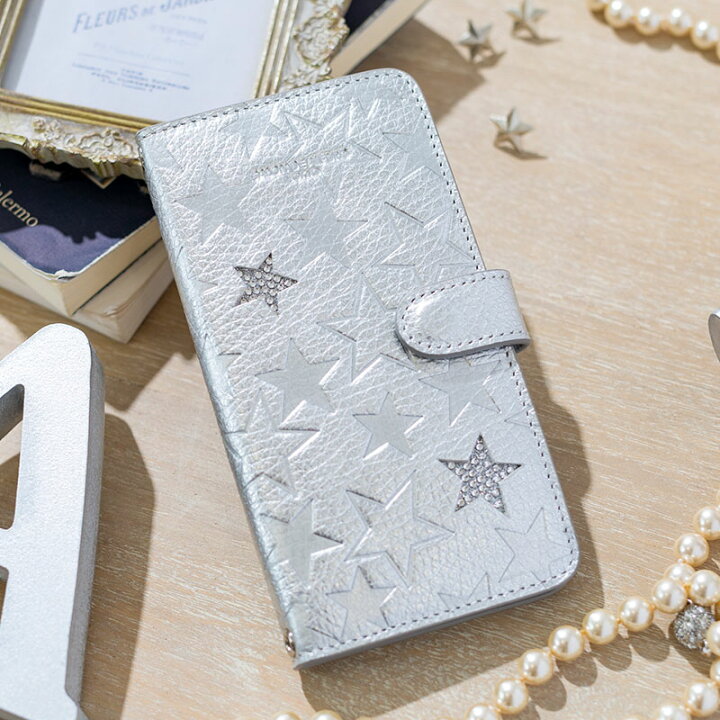 楽天市場 ポイント5倍 手帳型 スマホケース ブランド スター 星 キラキラ おしゃれ 本革 かわいい 大人可愛い クリスタル スマイリーフェイス レディース ほぼ 全機種対応 1341 S クリスタル付き多機種対応スマホケース ホワイトデー Salon De Alfurd