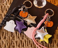 チャーム バッグチャーム ハロウィン かぼちゃ 星 スター おばけ かわいい おしゃれ ブランド 本革 上質…