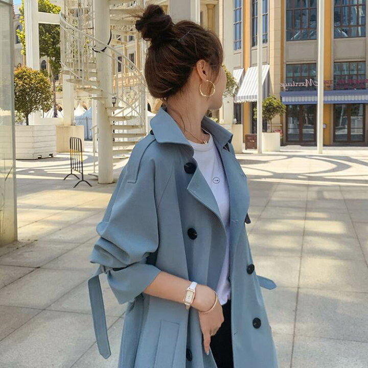 楽天市場】トレンチコート アウター 上着 羽織 ロング丈 送料無料 前  