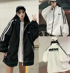 アウター ジャケット ビックシルエット ジャンパー 上着 ウィンドブレーカー M L XL 2XL 3XL 長袖 ドロップショルダー ストレート 切り替えデザイン フード付き ファスナー ポケット 大人 シン