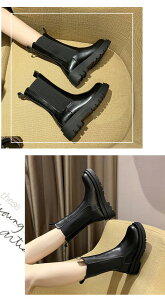 サイドゴアブーツ ミドルブーツ チェルシーブーツ 厚底 5cmヒール ショートブーツ 美脚 レディース 疲れない 滑りにくい 防寒 履きやすい 太ヒール レディースブーツ 痛くない 歩きやすい 秋