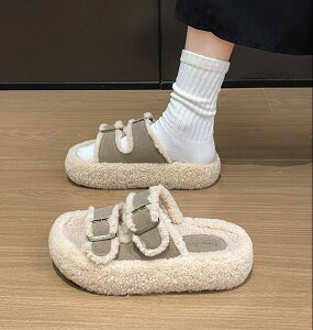 冬スリッパ ファーサンダル ルームシューズ 裏起毛 秋冬 レディース ヒール5cm 防寒対策 厚底 暖かい 洗える ふわふわ おしゃれ かわいい 冬 疲れない 脱げない 滑りにくい 冬用 冷え対策 プ