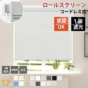 つっぱり ロールスクリーン ロールカーテン コードレス 穴あけ不要 賃貸OK 簡単設置 オーダー サイズ 防炎 遮光 1級 採光 無地 UVカット 保温 防寒 防水 断熱 遮熱 幅50〜180cm丈〜240cm