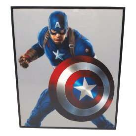 【送料無料】 キャプテン・アメリカ (2) Captain America アートパネル 壁掛け 据え置き 壁掛けフック付き アーティスト POPパネル インテリア アートフレーム ポスター cool クール 面白い かっこいい アート 雑貨 カフェ リビング 額付き 額縁 オシャレ マーベル Marvel