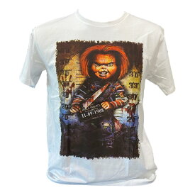 送料無料 チャイルドプレイ Child's Play Chucky チャッキー Tシャツ インナー ムービー 映画 Tシャツ メンズ レディース ロック 白 ホワイト プリント セレクトTシャツ ユニセックス 面白い デザイン 誕生日 プレゼント 彼氏 ギフトバッグ 袋 贈り物 バンド